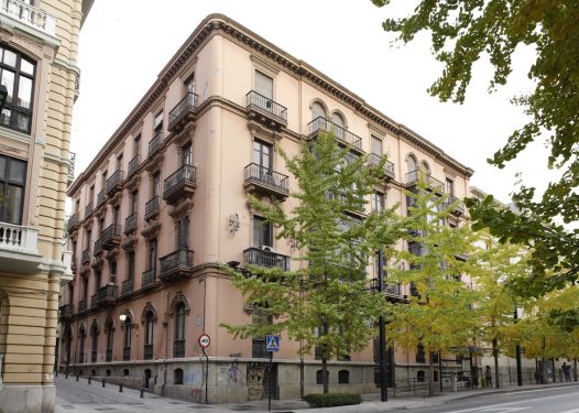 Façade of the Gran Via, 34 House in Granada, where the Federico García Lorca family lived.