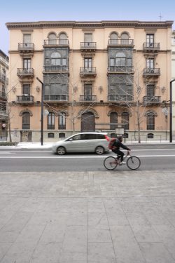Façade of the Gran Via, 34 House in Granada, where the Federico García Lorca family lived.