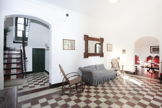 San Vicente Farmhouse, where Federico García Lorca’s family spent the summers. Entrance hall, staircase and in the background the living/dining-room.