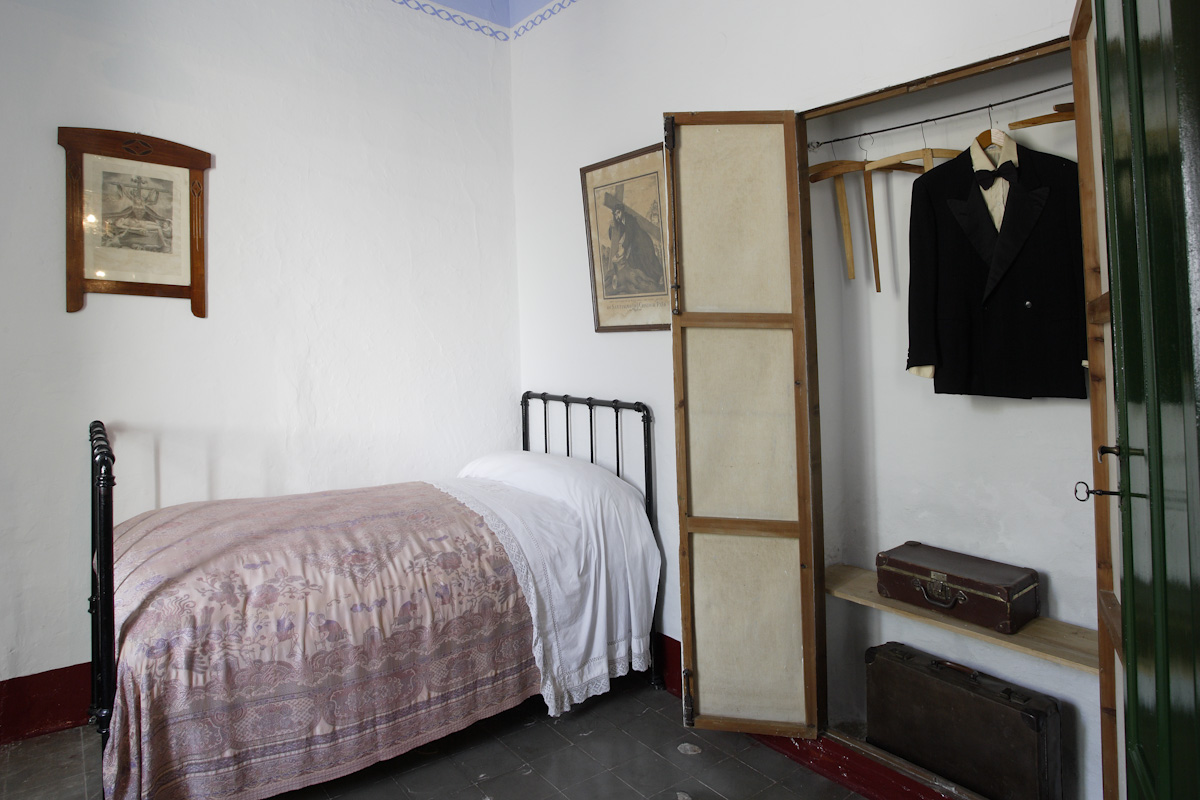 Bedroom of Federico García Lorca in the family house of VaDormitory of Federico García Lorca in the family house of Valderrubio. Over his bed you can see hanging an image of the Christ of the Cloth of Moclín.lderrubio.