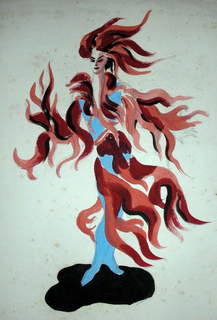 Figurine sketch made by Santiago Ontañón for the adaptation made by Rafael Alberti of the play 'Numantia' by Cervantes.